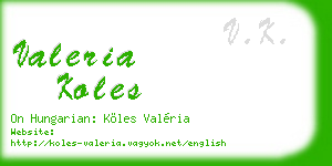 valeria koles business card